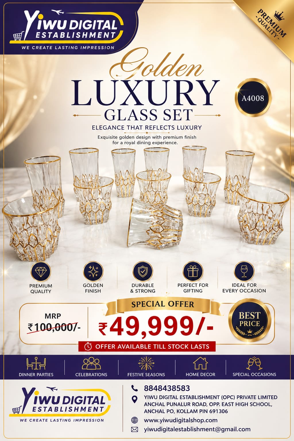 GOLDEN PREMIUM GLASS SET